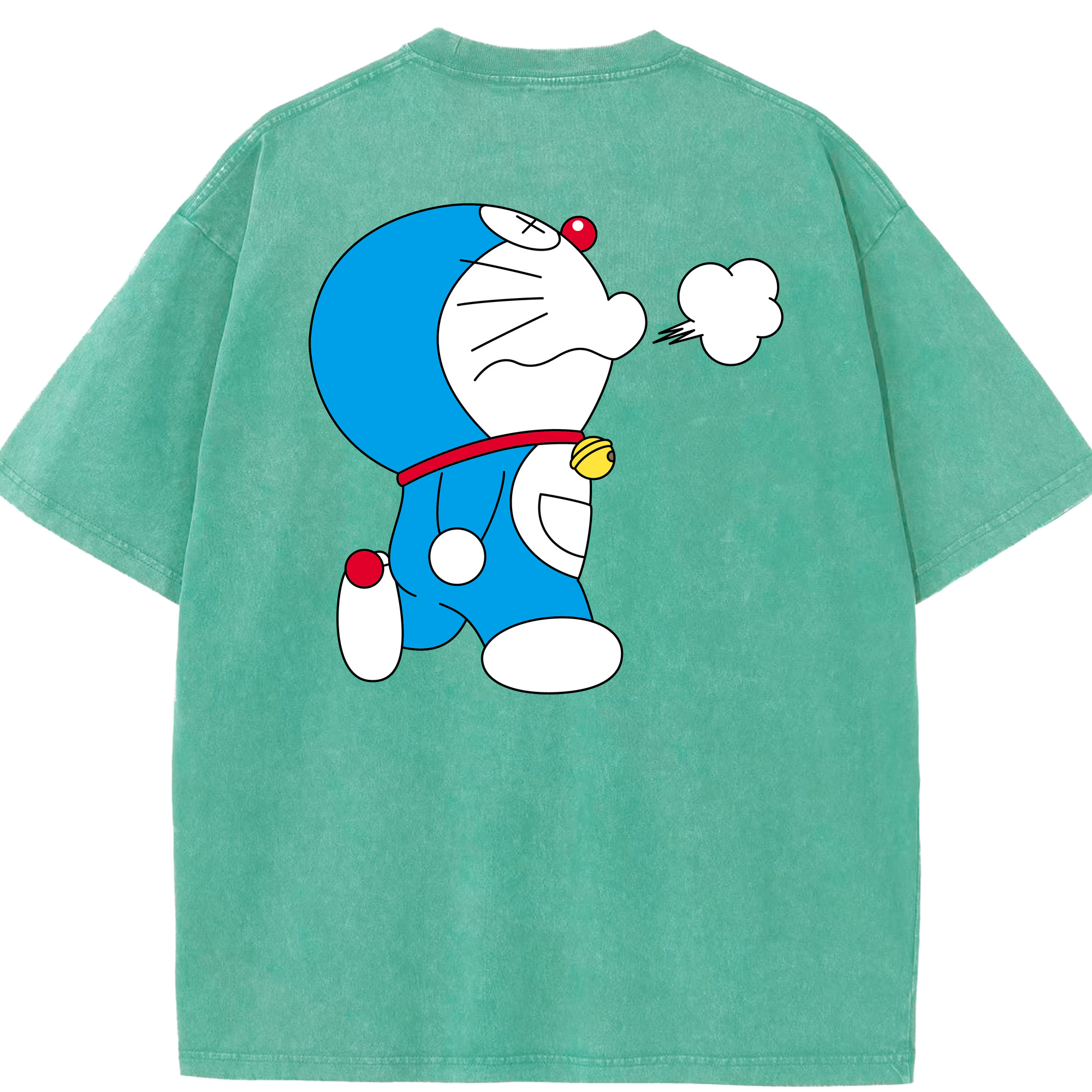 （画像用） ドラえもん Doraemon 綿100% ヴィンテージ風 半袖Tシャツ（背面プリント）
